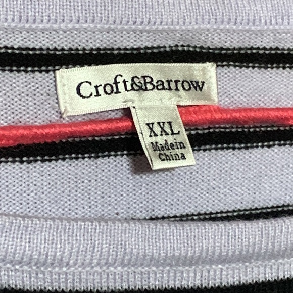 CROFT & BARROW- -Three Shades of Purple with Black lines Sweater - Picture 3 of 5